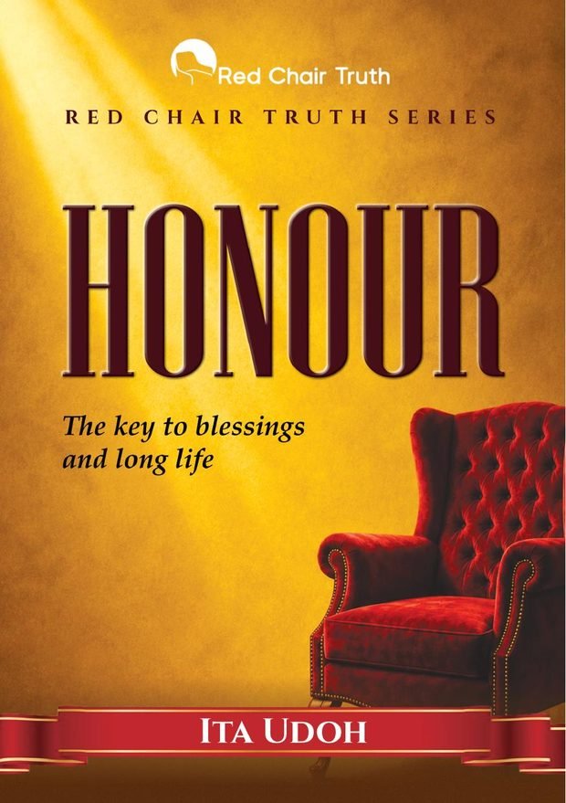 Cover of Honour by Ita Udoh — a red armchair on a gold background